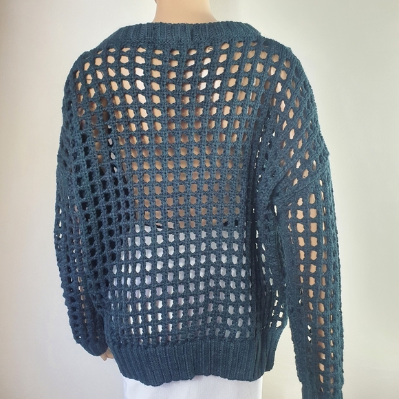 Pink Diamond open knit crotchet top. Size 10/12. Emerald green. New no tags - Picture 4 of 8